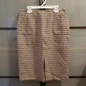 J CREW skirt, tan & black, size 4